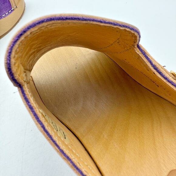 Swedish Hasbeens Womens Sophisticated Slip In Heels EU 40 US 10 Purple Suede EUC - Picture 14 of 14